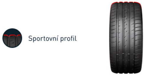 Sportowy profil dla maksymalnej sterowności przy każdym obciążeniu i hamowaniu na suchej nawierzchni. Sportowy profil dla maksymalnej sterowności przy każdym obciążeniu i hamowaniu na suchej nawierzchni.