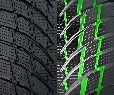 Nokian WR Snowproof P - Wsparcie bloków bieżnika. Nokian WR Snowproof P - Wsparcie bloków bieżnika.